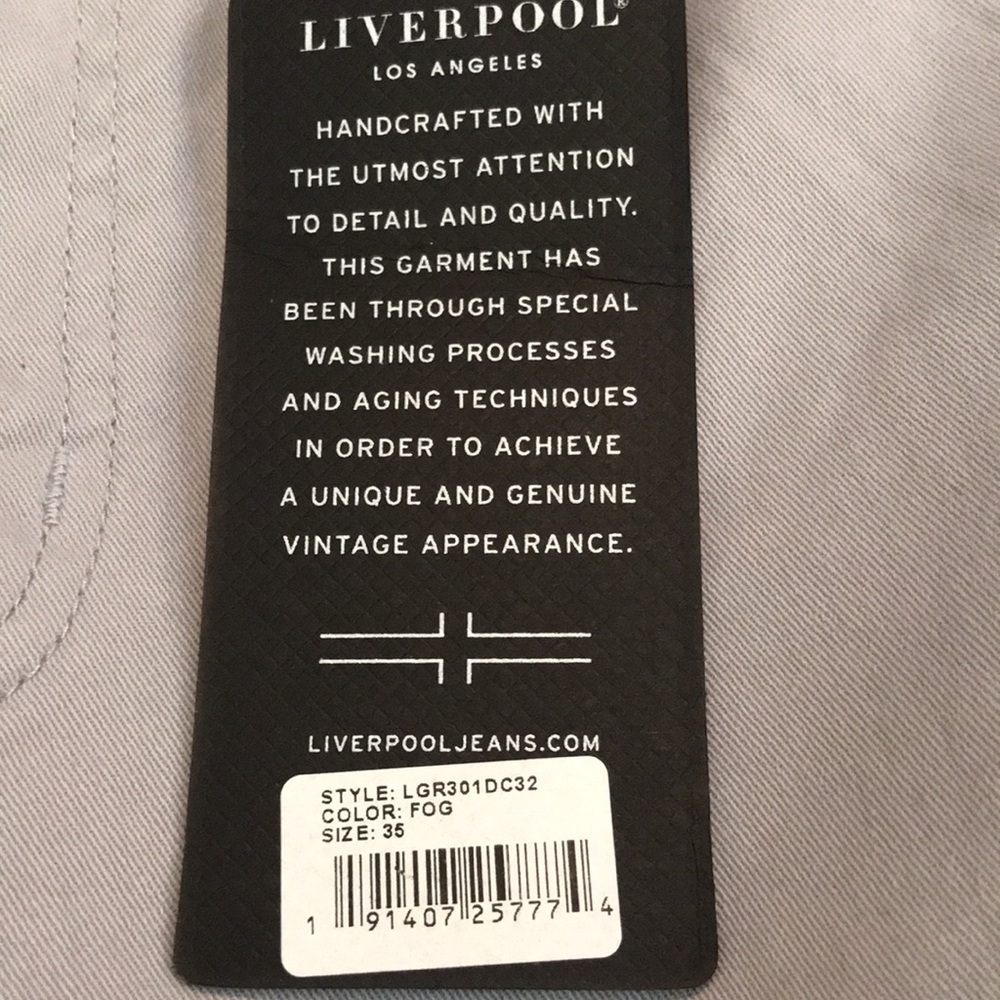 Liverpool jeans color fog gray, relaxed straight, 35x32 - Picture 8 of 8